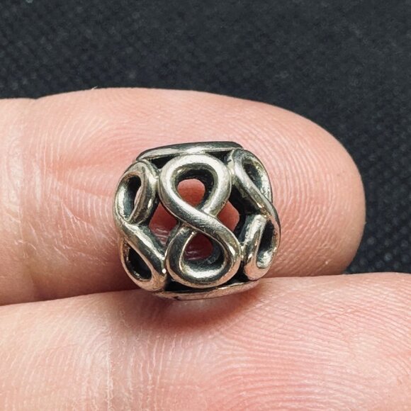 Pandora ALE Sterling Silver 925 Figure 8 Infinity Slide Charm Size 0.25'' Length - Picture 1 of 6